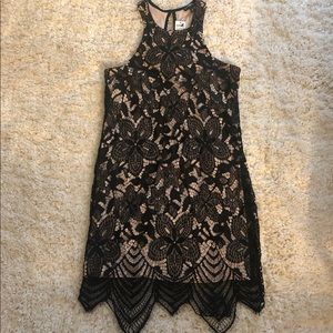 Express NWT Black & Tan Lace Tank Sheath Dress